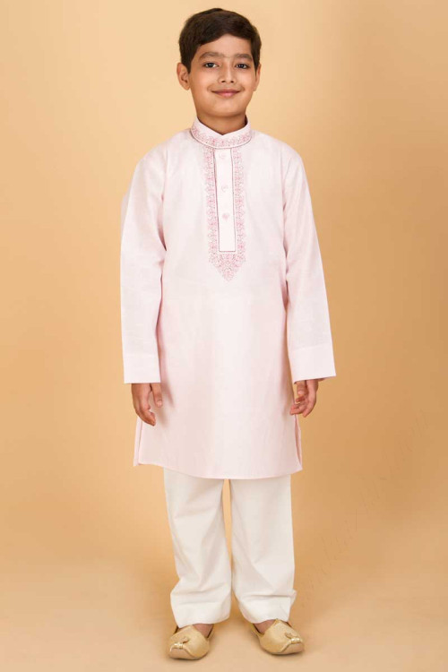 Eid Exclusive Baby Pink Kurta Pajama suit