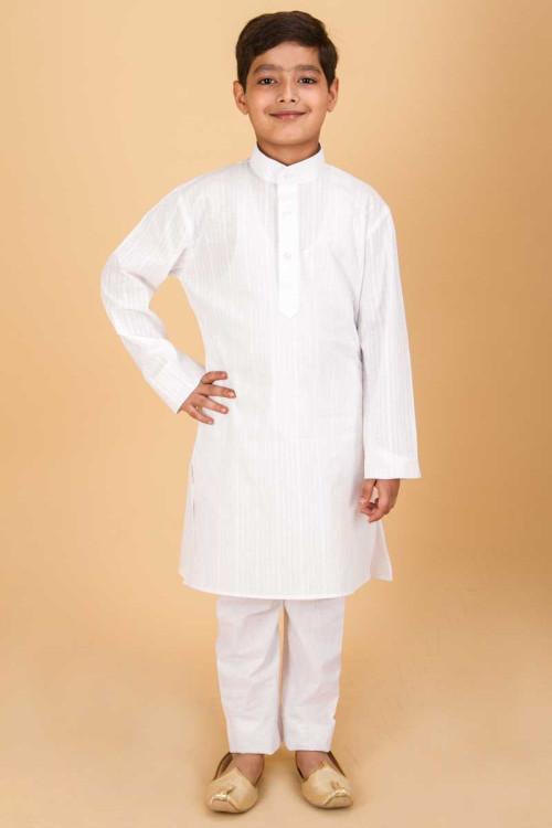 Eid Special White Slim Fit Kurta Pajama set