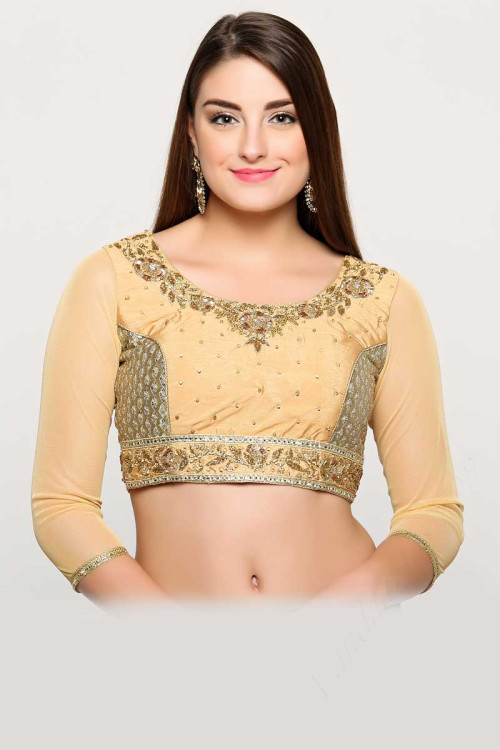Latest embroidered Beige Color Blouse