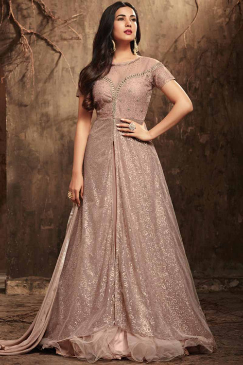 Cold Turkey Colors Net Embroidered Anarkali Suit