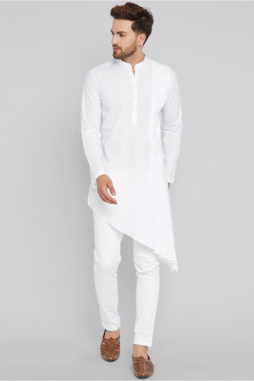 Men Eid Special Plain White Kurta Pajama