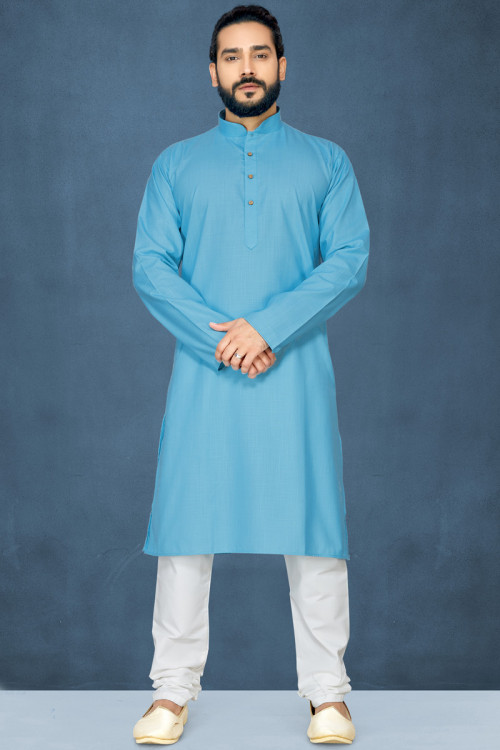 Sky Blue Kurta Pajama For Men For Eid Festival