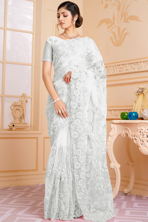 Pure Tussar Silk off White Saree Online Hand Painted Gachi - Etsy | Off  white saree, White saree, Mindful fashion