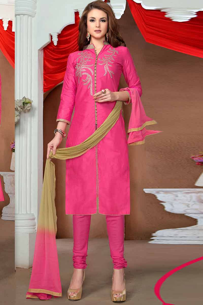 Pink outlet churidar designs